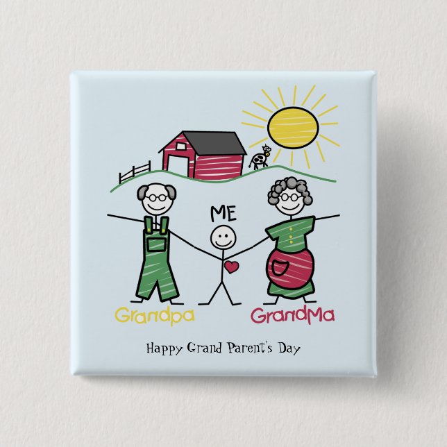 Bóton Quadrado 5.08cm Dia com o dos Avós... (Frente)