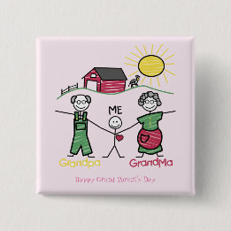 Bóton Quadrado 5.08cm Dia com o dos Avós...