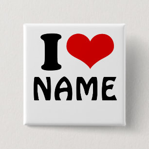 Bóton Quadrado 5.08cm Dia de os namorados personalizável que amo persona