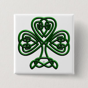 Bóton Quadrado 5.08cm Dia de São Patrício Green Shamrock