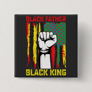 Bóton Quadrado 5.08cm Dia dos Pais Negros Juneteenth Pai Rei Celebrando 