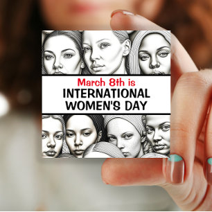 Bóton Quadrado 5.08cm Dia Internacional da Mulher - 8 de março #IWD2024