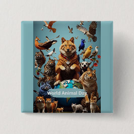 Bóton Quadrado 5.08cm Dia Mundial dos Animais