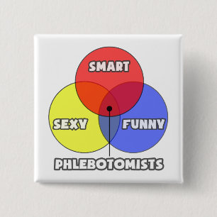 Bóton Quadrado 5.08cm Diagrama Venn.. Flebotomistas