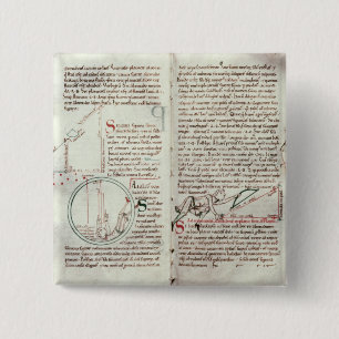 Bóton Quadrado 5.08cm Diagramas das medidas e do texto (velino)