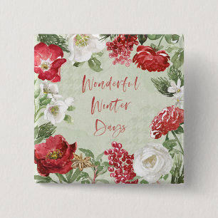 Bóton Quadrado 5.08cm Dias de inverno maravilhosos