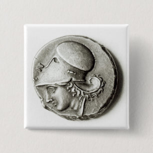 Bóton Quadrado 5.08cm Didrachma de Heracles: Athena de descrição anver