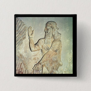 Bóton Quadrado 5.08cm Dignatário, alivio, Assyrian