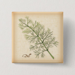 Bóton Quadrado 5.08cm Dill Herb Button