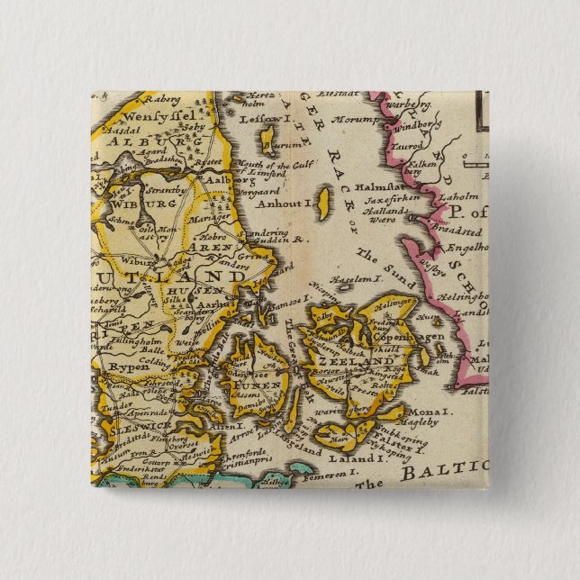 Bóton Quadrado 5.08cm Dinamarca (Frente)