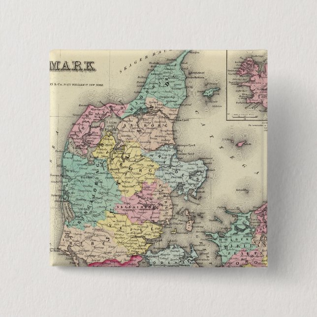 Bóton Quadrado 5.08cm Dinamarca 11 (Frente)