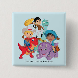 Bóton Quadrado 5.08cm Dino Ranch Yee Haw!