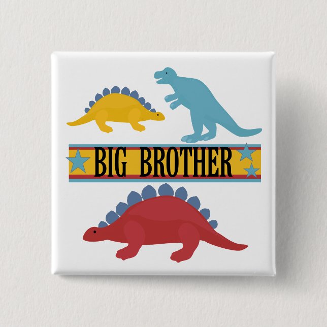 Bóton Quadrado 5.08cm Dinossaur Big Brother (Frente)