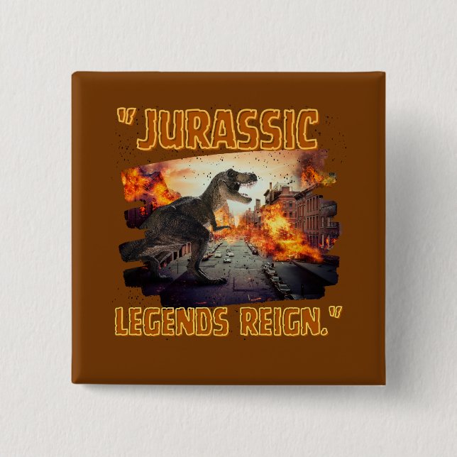 Bóton Quadrado 5.08cm dinossauro (Frente)