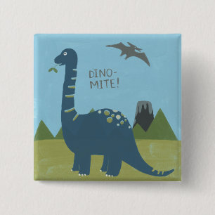 Bóton Quadrado 5.08cm Dinossauro Dino-mite