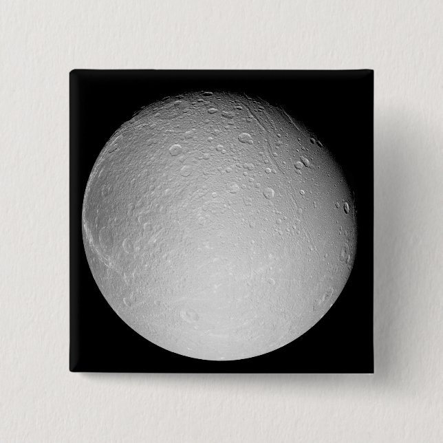 Bóton Quadrado 5.08cm Dione da Lua de Saturno (Frente)