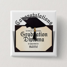 Bóton Quadrado 5.08cm Diploma de Graduação