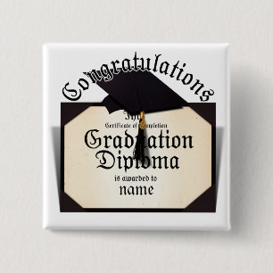 Bóton Quadrado 5.08cm Diploma de Graduação