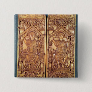 Bóton Quadrado 5.08cm Diptych consular Anastasius cinzelado
