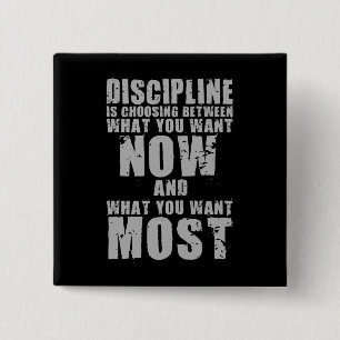 Bóton Quadrado 5.08cm DISCIPLINE - Palavras Motivacionais