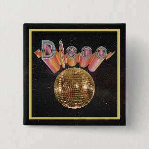 Bóton Quadrado 5.08cm Disco a noite longe