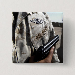 Bóton Quadrado 5.08cm Dispositivo de Guerra da Força Marinha da Frota