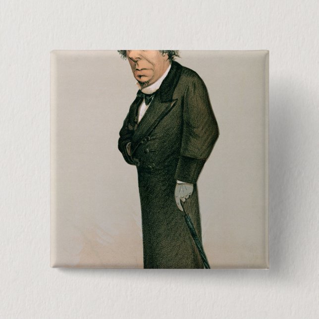 Bóton Quadrado 5.08cm Disraeli, Benjamin (Frente)