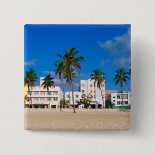 Bóton Quadrado 5.08cm Distrito do art deco da praia sul Miami