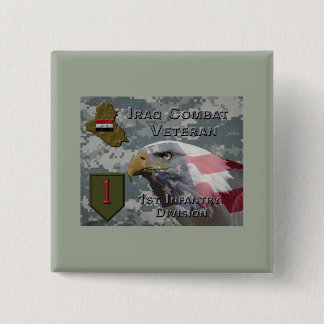 Bóton Quadrado 5.08cm Div Iraque Combat Veterano, 1rua Infância