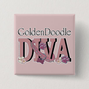 Bóton Quadrado 5.08cm DIVA de GoldenDoodle