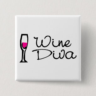 Bóton Quadrado 5.08cm Diva do vinho