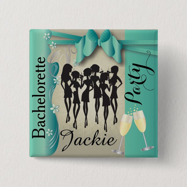 Bóton Quadrado 5.08cm Diva Party Girl (Frente)