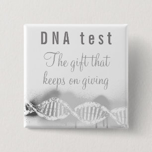 Bóton Quadrado 5.08cm Diversão do DNA Genealogico Teste o Presente que