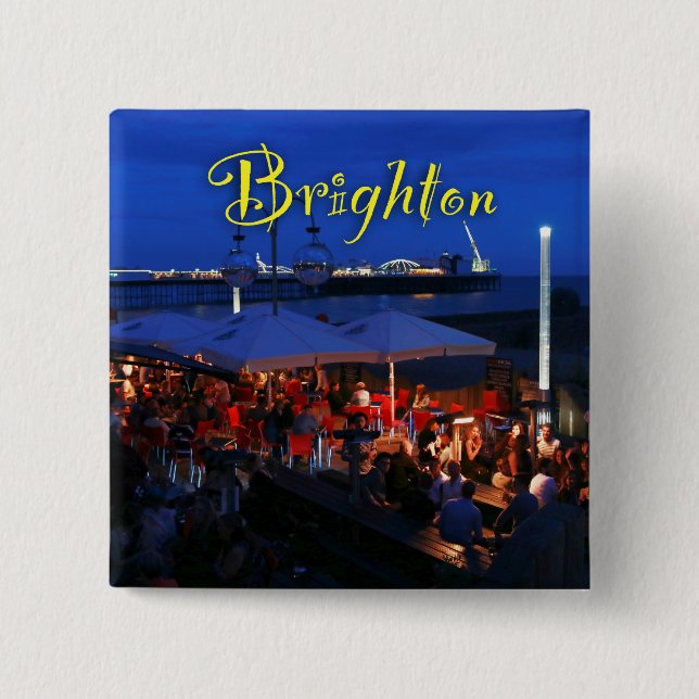 Bóton Quadrado 5.08cm Divertido em Brighton! (Frente)