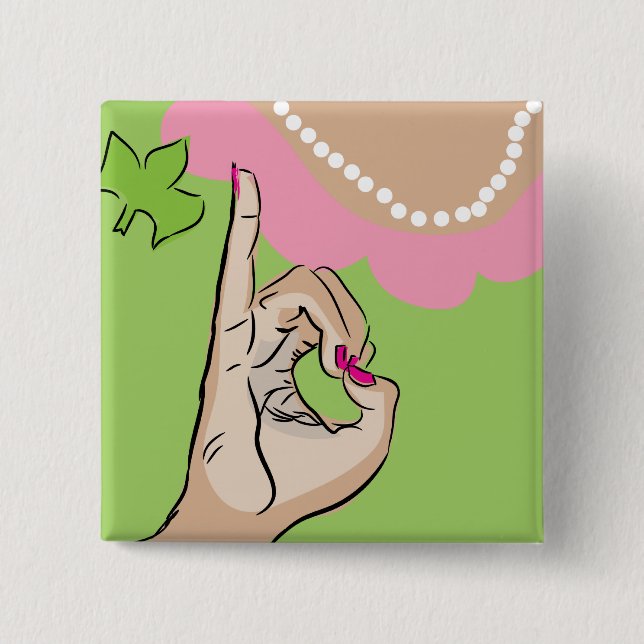 Bóton Quadrado 5.08cm Divertimento bonito real do círculo estudantil (Frente)