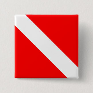 Bóton Quadrado 5.08cm Diving Flag Scuba Diver Diver Down