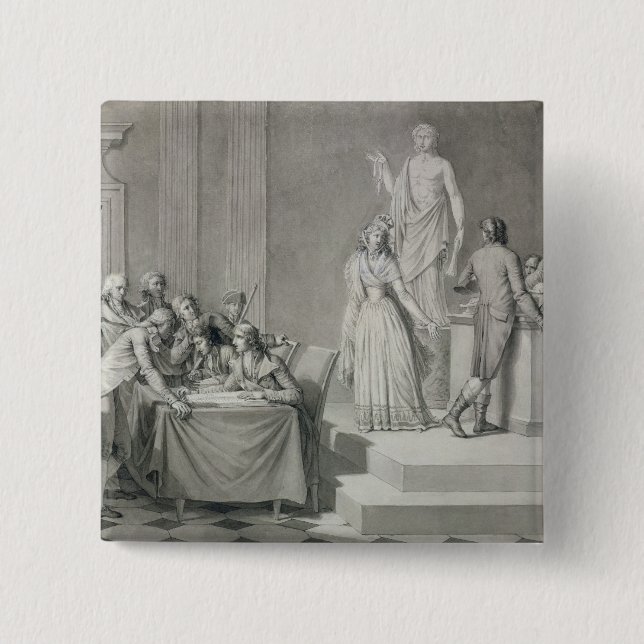 Bóton Quadrado 5.08cm Divórcio republicano (Frente)