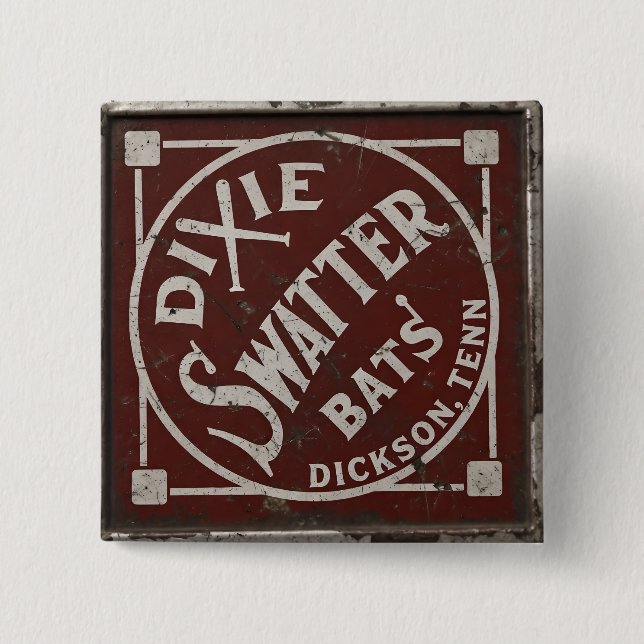 Bóton Quadrado 5.08cm Dixie Swatters Dickson TN AH Leathers Bats (Frente)
