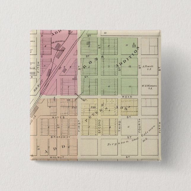 Bóton Quadrado 5.08cm Dixon (Frente)
