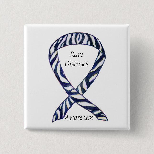 Bóton Quadrado 5.08cm Doenças raras Sensibilização Pino de Fita Personal (Frente)