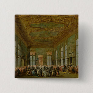 Bóton Quadrado 5.08cm Doge Alvise Mocenigo IV que dão um banquete