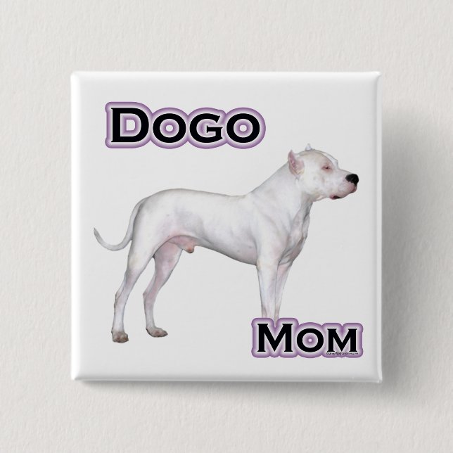 Bóton Quadrado 5.08cm Dogo Mãe 4 - Botão (Frente)