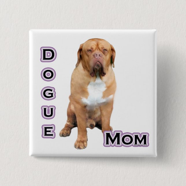 Bóton Quadrado 5.08cm Dogue Mãe 4 - Botão (Frente)