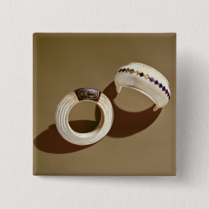 Bóton Quadrado 5.08cm Dois braceletes, do túmulo de Tutankhamun
