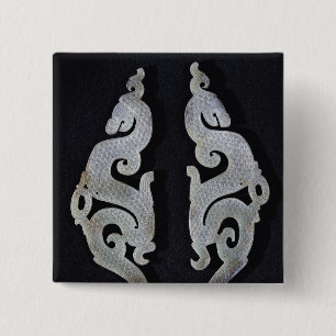 Bóton Quadrado 5.08cm Dois dragões, c.475-221 BC