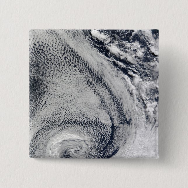 Bóton Quadrado 5.08cm Dois Furacões Polares em Forma de S (Frente)