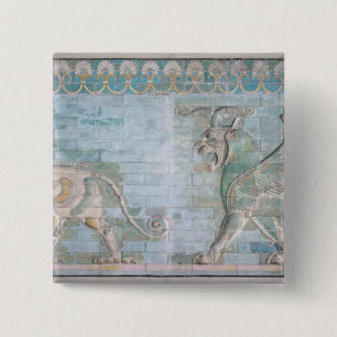 Bóton Quadrado 5.08cm Dois grifos voados, do palácio de