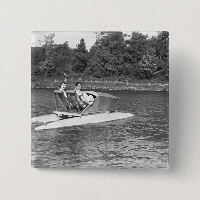 Bóton Quadrado 5.08cm Dois homens (Frente)