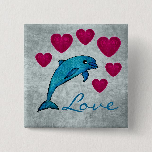 Bóton Quadrado 5.08cm Dolphin (Frente)