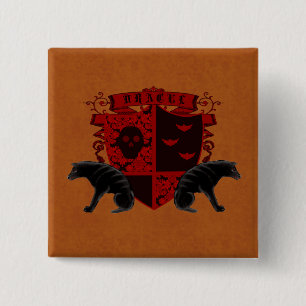 Bóton Quadrado 5.08cm Dom gótico do botão de brasão de Dracula da